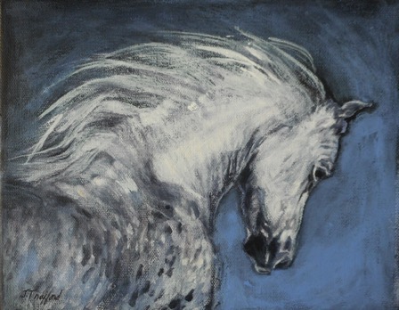The Grey Horse 
10” x 8” acrylic on canvas